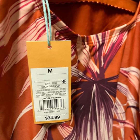 Orange one piece bathing suit - Picture 3 of 3